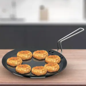 Hawkins Futura 30cm Nonstick Flat Tava SS Handle image 1