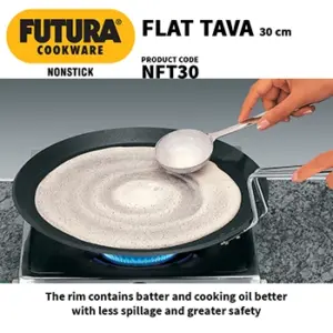 Hawkins Futura 30cm Nonstick Flat Tava SS Handle image 4
