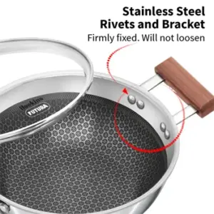 Induction Compatible SS Tri-ply Shielded Nonstick Deep Kadhai 2.5 Litre with Glass Lid (NSDK25G) image 6