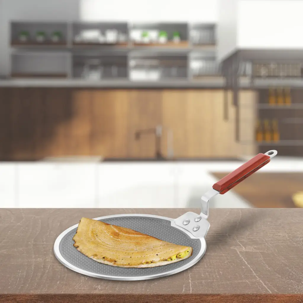 Induction Compatible SS Tri-ply Dosa Tava with Shielded Nonstick 30 cm (NSDT30) — Bihari Di Hatti