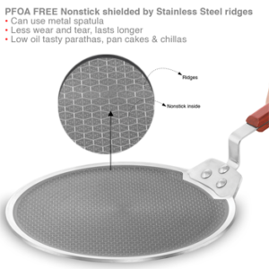 Induction Compatible SS Tri-ply Dosa Tava with Shielded Nonstick 30 cm (NSDT30) image 3