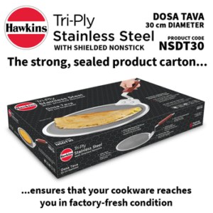 Induction Compatible SS Tri-ply Dosa Tava with Shielded Nonstick 30 cm (NSDT30) image 6
