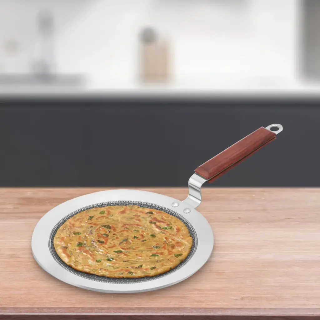 Induction Compatible SS Tri-ply Tava with Shielded Nonstick 24 cm (NSPT24) — Bihari Di Hatti