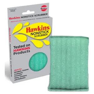 Hawkins Nonstick Scrubber, Non-Scratch Polyester Cleaning Pad, Safe for Nonstick, Ceramic, Glass & Delicate Surfaces, Large Size for Fast Cleaning (NSS) image 1