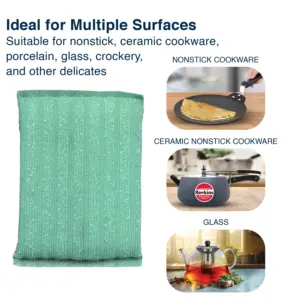 Hawkins Nonstick Scrubber, Non-Scratch Polyester Cleaning Pad, Safe for Nonstick, Ceramic, Glass & Delicate Surfaces, Large Size for Fast Cleaning (NSS) image 3