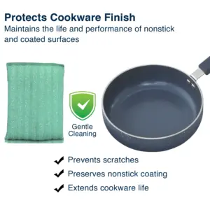 Hawkins Nonstick Scrubber, Non-Scratch Polyester Cleaning Pad, Safe for Nonstick, Ceramic, Glass & Delicate Surfaces, Large Size for Fast Cleaning (NSS) image 4