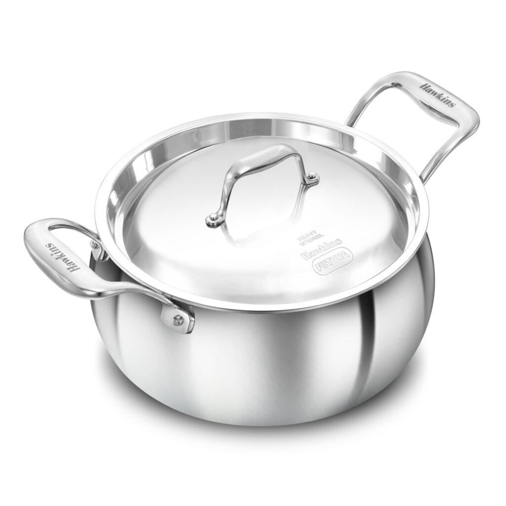Induction Compatible SS Tri-ply PRO Handi 4 Litre with Stainless Steel Lid (PSH40S) — Bihari Di Hatti