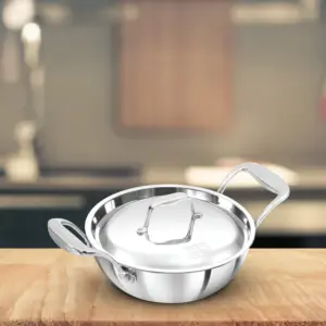 Induction Compatible SS Tri-ply PRO Deep-Fry Pan 1.5 Litre with Stainless Steel Lid (PSK15S) image 1