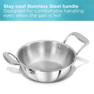 Induction Compatible SS Tri-ply PRO Deep-Fry Pan 1.5 Litre with Stainless Steel Lid (PSK15S) image 4