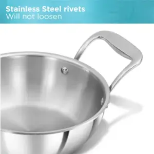 Induction Compatible SS Tri-ply PRO Deep-Fry Pan 1.5 Litre with Stainless Steel Lid (PSK15S) image 6