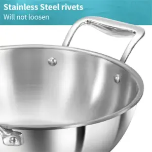 Induction Compatible SS Tri-ply PRO Deep-Fry Pan 2.5 Litre with Stainless Steel Lid (PSK25S) image 6