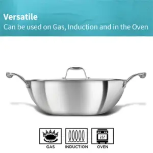 Induction Compatible SS Tri-ply PRO Deep-Fry Pan 6 Litre with Stainless Steel Lid (PSK60S) image 5