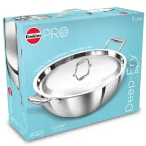 Induction Compatible SS Tri-ply PRO Deep-Fry Pan 8 Litre with Stainless Steel Lid (PSK80S) image 6