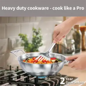 Induction Compatible SS Tri-ply Sheilded PRO Deep-Fry Pan 3.5 Litre with Glass Lid (PSNK35G) image 2