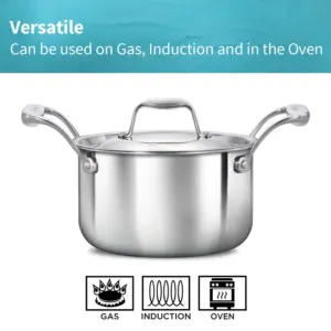 Induction Compatible SS Tri-ply PRO Stewpot 2 Litre with Stainless Steel Lid (PSST20S) image 5