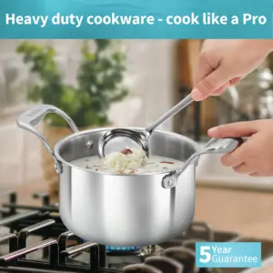Induction Compatible SS Tri-ply PRO Stewpot 5 Litre with Stainless Steel Lid (PSST50S) image 2