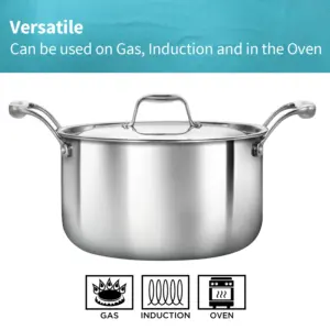 Induction Compatible SS Tri-ply PRO Stewpot 5 Litre with Stainless Steel Lid (PSST50S) image 3