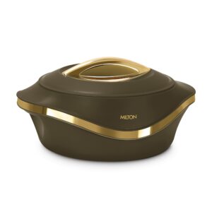 Milton Pearl Insulated Casserole | Double-Wall Hot & Cold Retention, Sturdy Stackable Build | Multiple Sizes - Dark Brown, 1000 ml