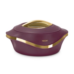 Milton Pearl Insulated Casserole | Double-Wall Hot & Cold Retention, Sturdy Stackable Build | Multiple Sizes - Maroon, 1000 ml