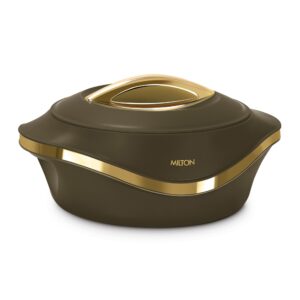 Milton Pearl Insulated Casserole | Double-Wall Hot & Cold Retention, Sturdy Stackable Build | Multiple Sizes - Dark Brown, 1500 ml