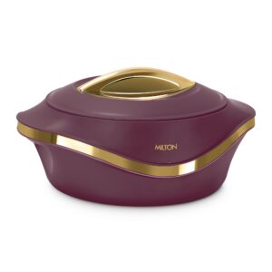 Milton Pearl Insulated Casserole | Double-Wall Hot & Cold Retention, Sturdy Stackable Build | Multiple Sizes - Maroon, 2000 ml