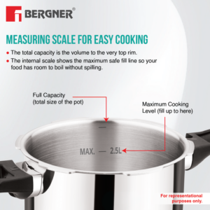 Bergner Argent Classic Tri-Ply 1.5L Outer-Lid Pressure Cooker image 12