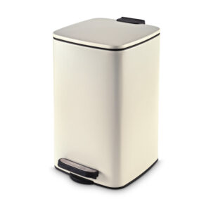 Ranger Pedal Dustbin, 6 & 8 Litres | Step Waste Bin with Soft-Close Lid & Removable Inner Bucket - 8 Litres, Beige