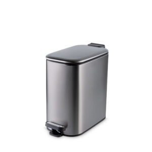 Silverado Pedal Dustbin, 6 & 8 Litres | Compact Step Waste Bin with Soft-Close Lid & Inner Bucket - 6 Litres, Matte Satin