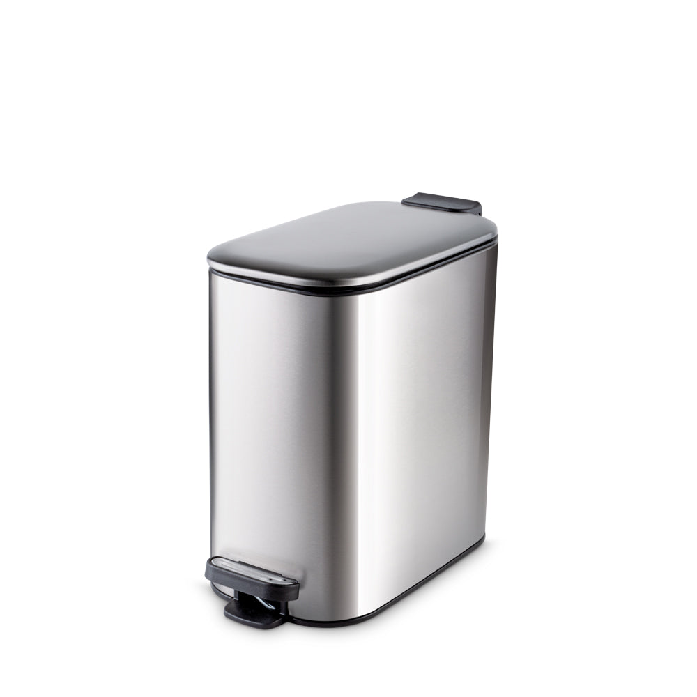 Silverado Pedal Dustbin, 6 & 8 Litres | Compact Step Waste Bin with Soft-Close Lid & Inner Bucket