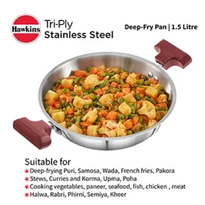 Induction Compatible SS Tri-ply Deep Kadhai 1.5 Litre (3 mm Thick) (SSD15) image 6