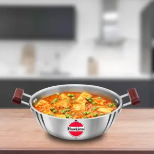 Induction Compatible SS Tri-ply Deep Kadhai 4 Litre (SSK40) image 1