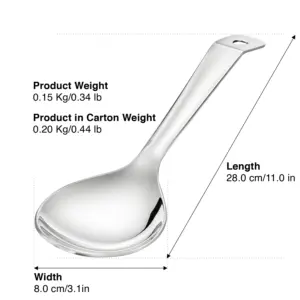 Hawkins Stainless Steel Rice Spatula, Heavy Gauge Food Grade Stainless Steel, Broad Serving Spoon, Ideal for Rice, Biryani, Pulao & Serving (SSPTR) image 5
