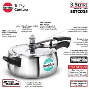 Hawkins Contura Tri-Ply Stainless Steel 3.5 Litre (SSTCO35) image 6