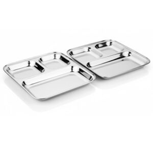 Vinod Steel 3-Compartment Plate, Pack of 2 image 7