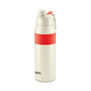 Milton Super Twin Thermosteel Water Bottle | Double-Wall Vacuum Insulated, Hot & Cold, Leak-Proof & BPA-Free - Ivory, 620 ml