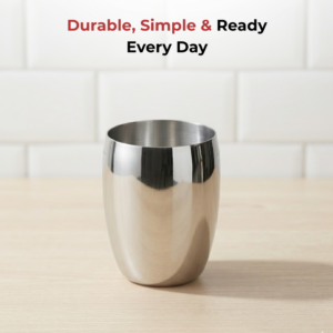 Vinod Mango Stainless Steel Glass Set of 6, 300ml | Mirror Finish, Tough & Durable Build | ISI Certified image 4