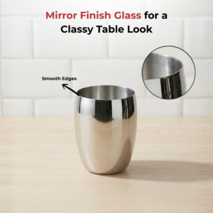 Vinod Mango Stainless Steel Glass Set of 6, 300ml | Mirror Finish, Tough & Durable Build | ISI Certified image 6
