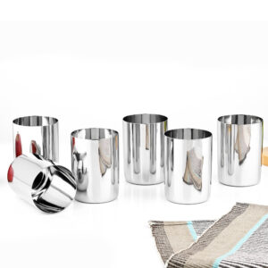 Vinod Amrapali Steel Glass, Set of 6 image 2