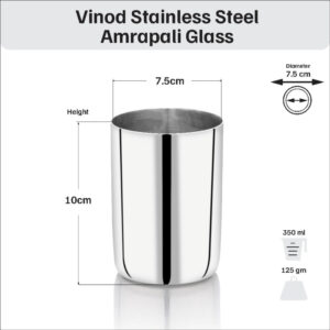 Vinod Amrapali Steel Glass, Set of 6 image 12