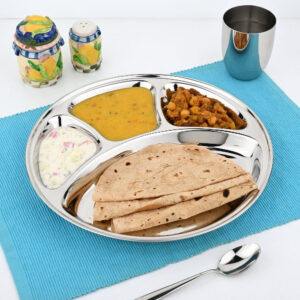 Vinod Steel Bhojan Thali, 4-Compartment, Set of 2 image 2