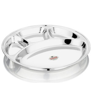Vinod Steel Bhojan Thali, 4-Compartment, Set of 2 image 3