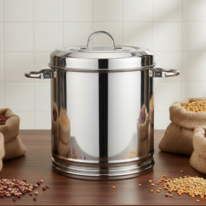 Vinod Steel Ration Dabba with Lid, 12 Litre