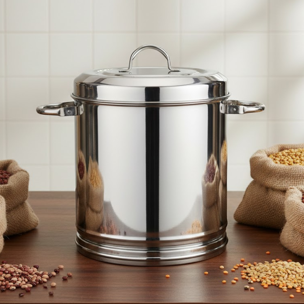 Vinod Steel Ration Dabba with Lid, 12 Litre