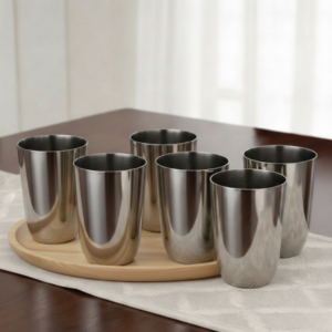 Vinod Passion Steel Glass, Set of 6, 300ml
