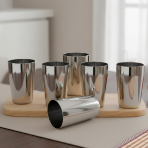 Vinod Ice Thumbs Up Steel Glass, Set of 6
