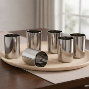 Vinod Amrapali Steel Glass, Set of 6 image 1