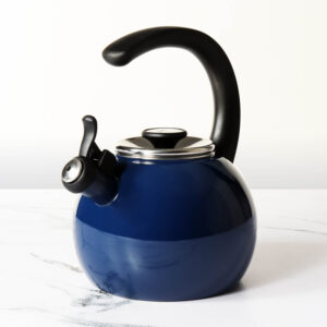 Circulon Enamel-on-Steel Whistling Stovetop Tea Kettle, 1.9 L | Fast-Boil, Induction & Gas Compatible – Navy
