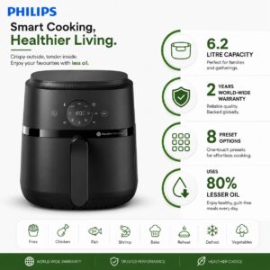 Philips NA239/01 6.2L Air Fryer, 8 Preset Options