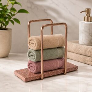 Sage Koncpt Towel Holder, Rose Gold PVD coated, Marble Base