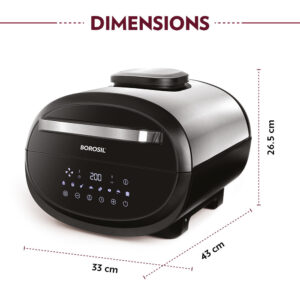 Borosil BestDigi 6.1L XL Digital Air Fryer, Touch Control image 4